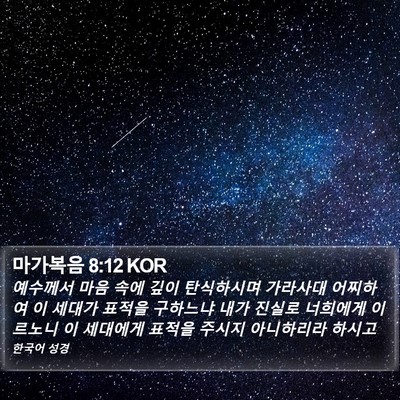 마가복음 8:12 KOR Bible Verse Image