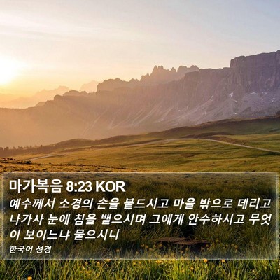마가복음 8:23 KOR Bible Verse Image