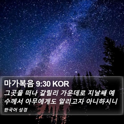 마가복음 9:30 KOR Bible Verse Image
