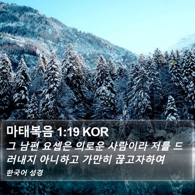 마태복음 1:19 KOR Bible Verse Image