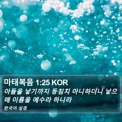마태복음 1:25 KOR Bible Verse Image