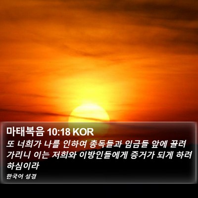 마태복음 10:18 KOR Bible Verse Image