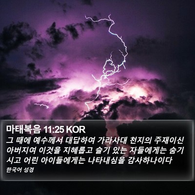 마태복음 11:25 KOR Bible Verse Image
