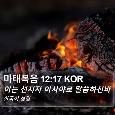 마태복음 12:17 KOR Bible Verse Image