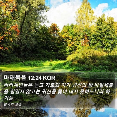 마태복음 12:24 KOR Bible Verse Image