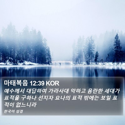 마태복음 12:39 KOR Bible Verse Image