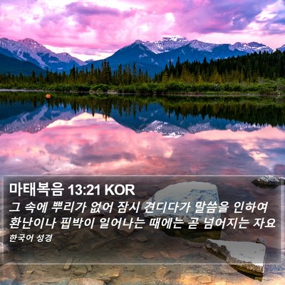 마태복음 13:21 KOR Bible Verse Image