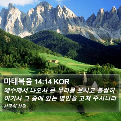 마태복음 14:14 KOR Bible Verse Image