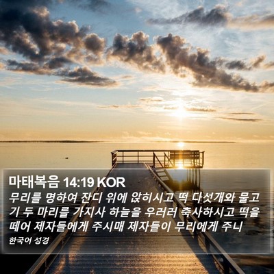 마태복음 14:19 KOR Bible Verse Image