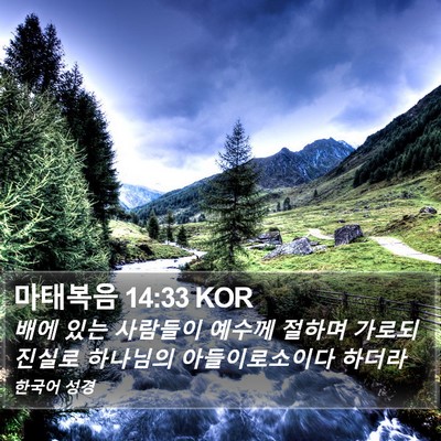 마태복음 14:33 KOR Bible Verse Image