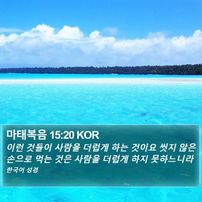 마태복음 15:20 KOR Bible Verse Image