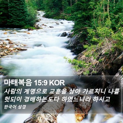 마태복음 15:9 KOR Bible Verse Image