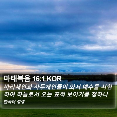 마태복음 16:1 KOR Bible Verse Image
