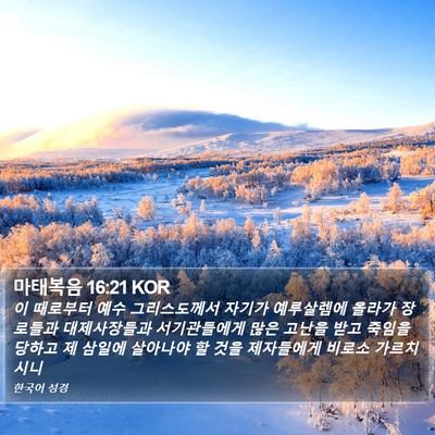 마태복음 16:21 KOR Bible Verse Image