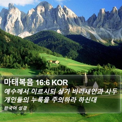 마태복음 16:6 KOR Bible Verse Image