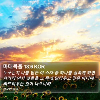 마태복음 18:6 KOR Bible Verse Image
