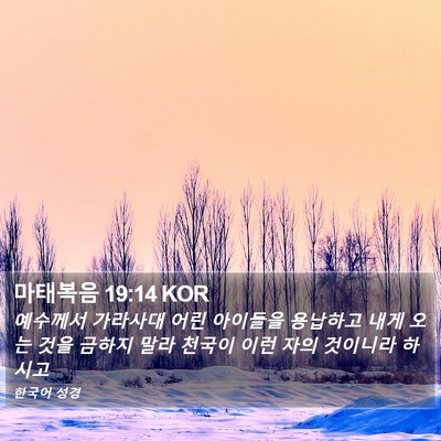 마태복음 19:14 KOR Bible Verse Image