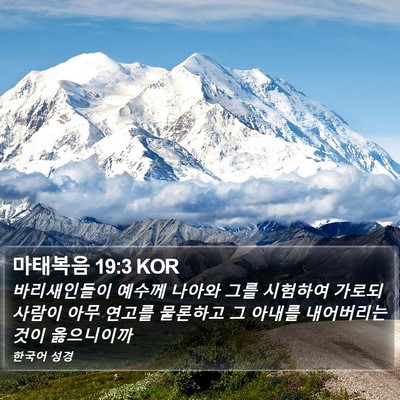 마태복음 19:3 KOR Bible Verse Image