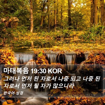 마태복음 19:30 KOR Bible Verse Image