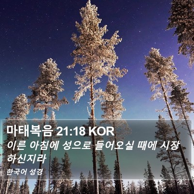 마태복음 21:18 KOR Bible Verse Image