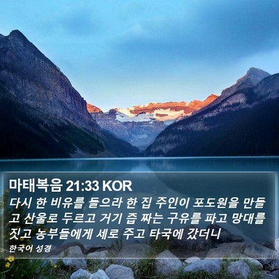 마태복음 21:33 KOR Bible Verse Image