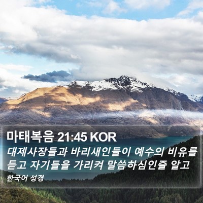 마태복음 21:45 KOR Bible Verse Image