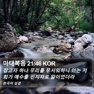 마태복음 21:46 KOR Bible Verse Image