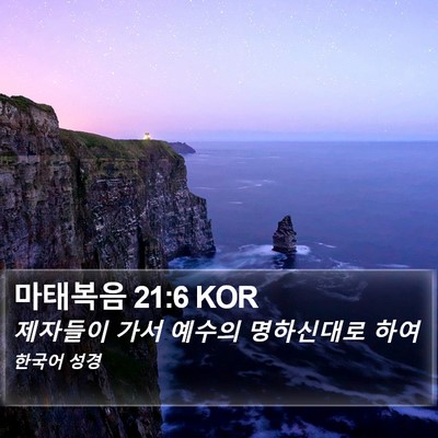 마태복음 21:6 KOR Bible Verse Image