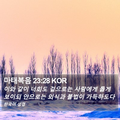 마태복음 23:28 KOR Bible Verse Image