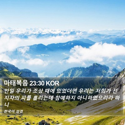 마태복음 23:30 KOR Bible Verse Image