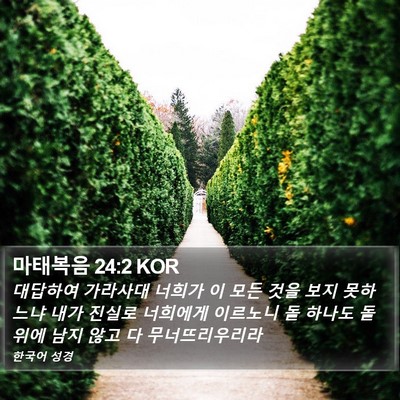 마태복음 24:2 KOR Bible Verse Image