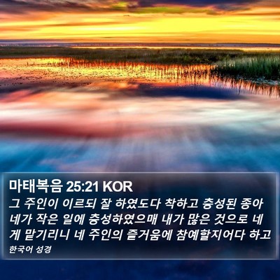마태복음 25:21 KOR Bible Verse Image