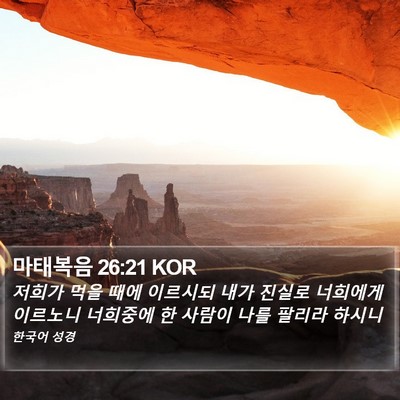 마태복음 26:21 KOR Bible Verse Image