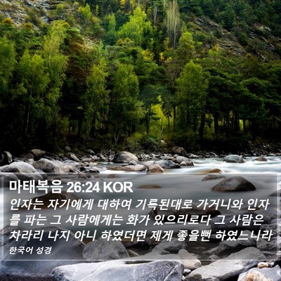 마태복음 26:24 KOR Bible Verse Image