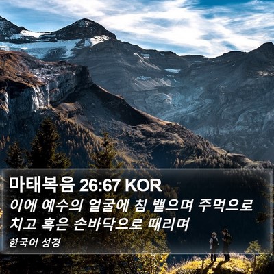마태복음 26:67 KOR Bible Verse Image