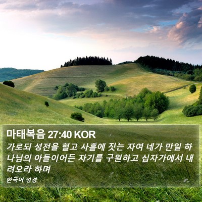 마태복음 27:40 KOR Bible Verse Image