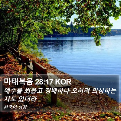마태복음 28:17 KOR Bible Verse Image