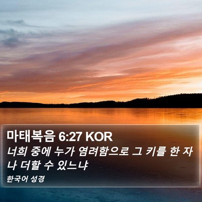 마태복음 6:27 KOR Bible Verse Image