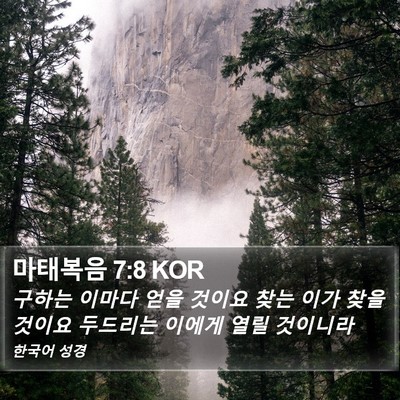 마태복음 7:8 KOR Bible Verse Image
