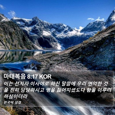 마태복음 8:17 KOR Bible Verse Image