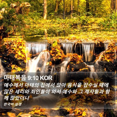 마태복음 9:10 KOR Bible Verse Image
