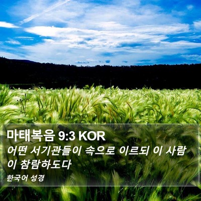마태복음 9:3 KOR Bible Verse Image