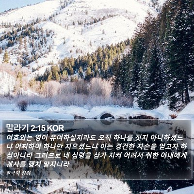 말라기 2:15 KOR Bible Verse Image