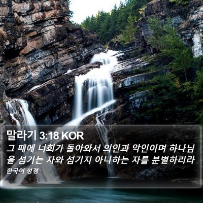 말라기 3:18 KOR Bible Verse Image