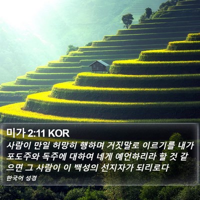 미가 2:11 KOR Bible Verse Image