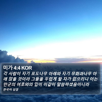 미가 4:4 KOR Bible Verse Image