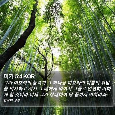 미가 5:4 KOR Bible Verse Image