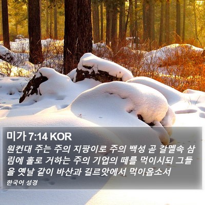 미가 7:14 KOR Bible Verse Image