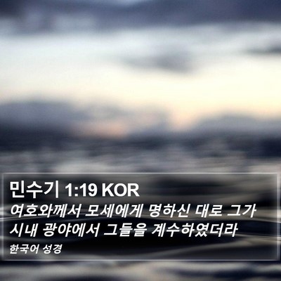 민수기 1:19 KOR Bible Verse Image