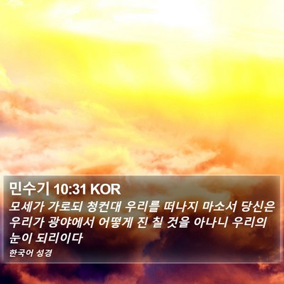민수기 10:31 KOR Bible Verse Image